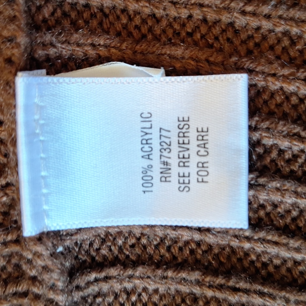 Pre-owned Cozy Brown Women's Cardigan Sweater Size L - Picture 5 of 6